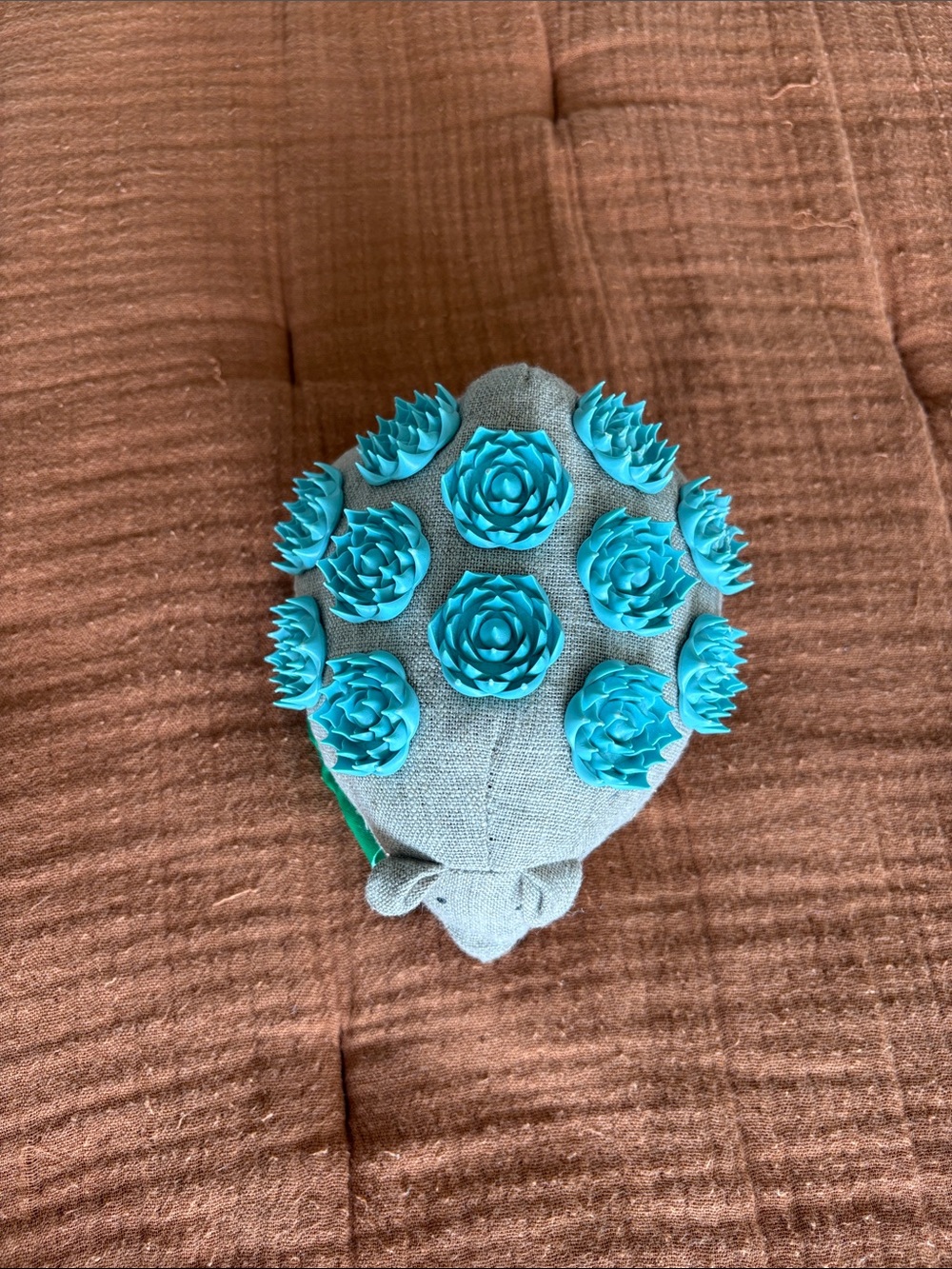Turquoise Hedgehog Pranamat Acupressure Small Pillow